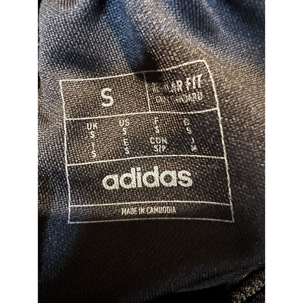 Adidas Pants Mens Small Black Tapered Track Joggers Ankle Zip Athletic‎ Reg Fit - Picture 8 of 12